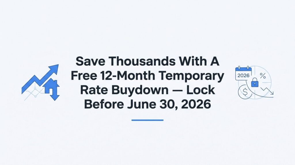 Save Thousands With a Free 12-Month Temporary Rate Buydown — Lock Before June 30, 2026