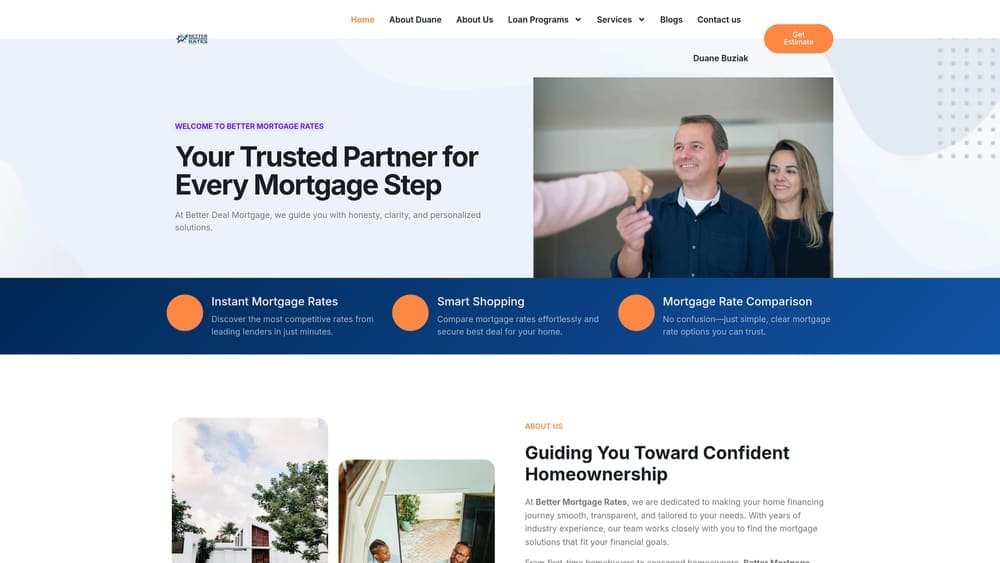 Screenshot of Better Mortgage Rates (Coast2Coast Mortgage) website