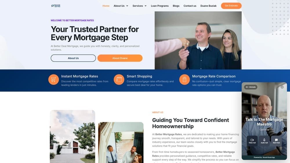 Screenshot of Better Mortgage Rates website