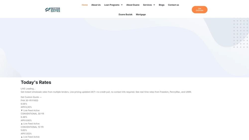 Screenshot of Duane Buziak website